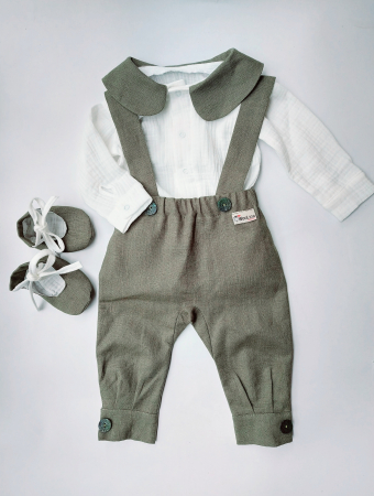 Muselina - Set botez materiale naturale