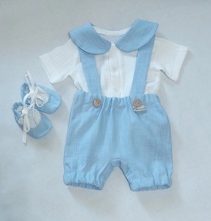 Muselina - Set botez materiale naturale