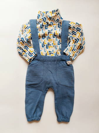 Set salvari lungi și body din muselină de bumbac certificat Oeko Tex [1]