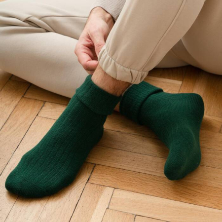 Lână merinos 100% & amestec - Șosete adulti din 72% lână merinos, 26% poliamidă, 2% elastan, grosime mare