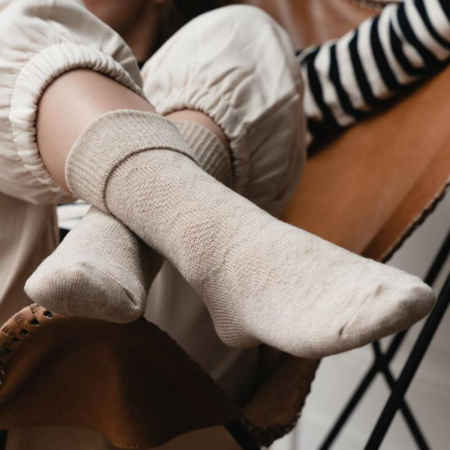 Lână merinos 100% & amestec - Șosete damă din 72% lână merinos, 26% poliamidă, 2% elastan, grosime mare