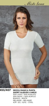 Materiale - Tricou dama lejer 50% LANA, 50% acril