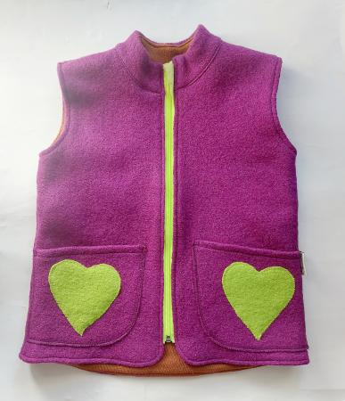 Lana fiarta - Vest lână fiartă cu captuseala lână merinos groasă