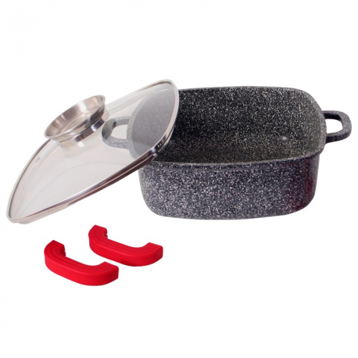 ROASTER din aluminiu acoperire in interior si exterior marmorat [2]