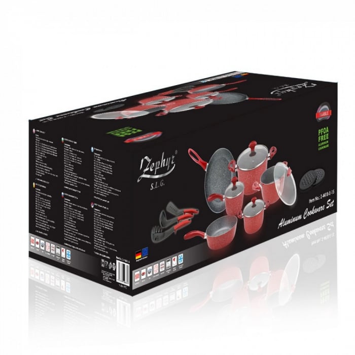 SET OALE SI TIGAI MARMORATE DIN ALUMINIU FORJAT 15 PIESE [5]