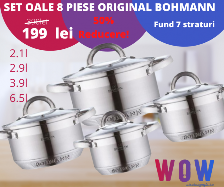 Oale si Tigai - SET OALE 8 PIESE, Fund 7 Straturi, Inductie