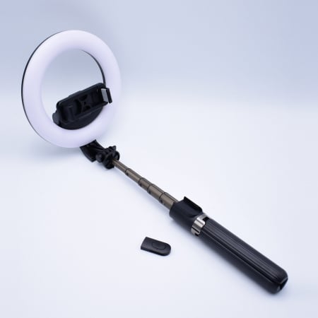 LAMPA CIRCULARA LED cu suport Selfie Stick, telecomanda de declansare, [1]