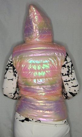 Copii - Vesta fete vatuita roz holografic