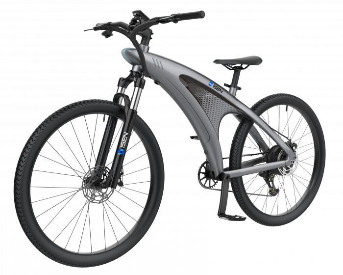 Bicicleta electrica iSEN Q5 Gri, 650W, Roata 27.5  , 9 viteze Shimano, Rulare full electric sau asistata, 45km h, Baterie detasabila, IPX4
