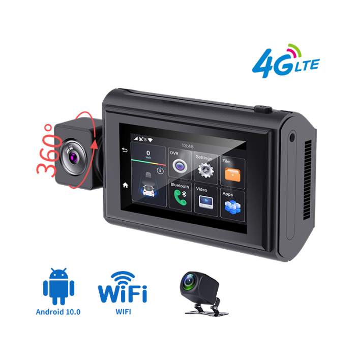 Camera auto Mini Dual Lens 4G iSEN G3, Rotire camera 360  , GPS, ADAS, Monitorizare parcare, WiFi, Monitorizare de la distanta, G-sensor