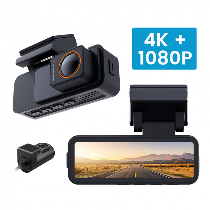 Camera Auto iSEN X30, 2.4G LTE, 3.2   IPS, 4K 25fps, WiFi Hotspot, Modul GPS, Monitorizare la Distanta, G-sensor, Comunicare bidirectionala, Camera fata spate