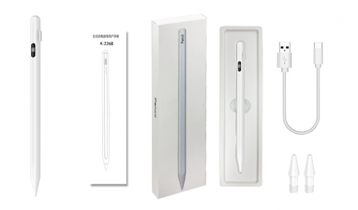 iSEN Pencil K-394 Touch, Alb, Afisaj digital, 105 mAh, Compatibil cu Apple, Android, Hongmeng, partial cu Windows OS
