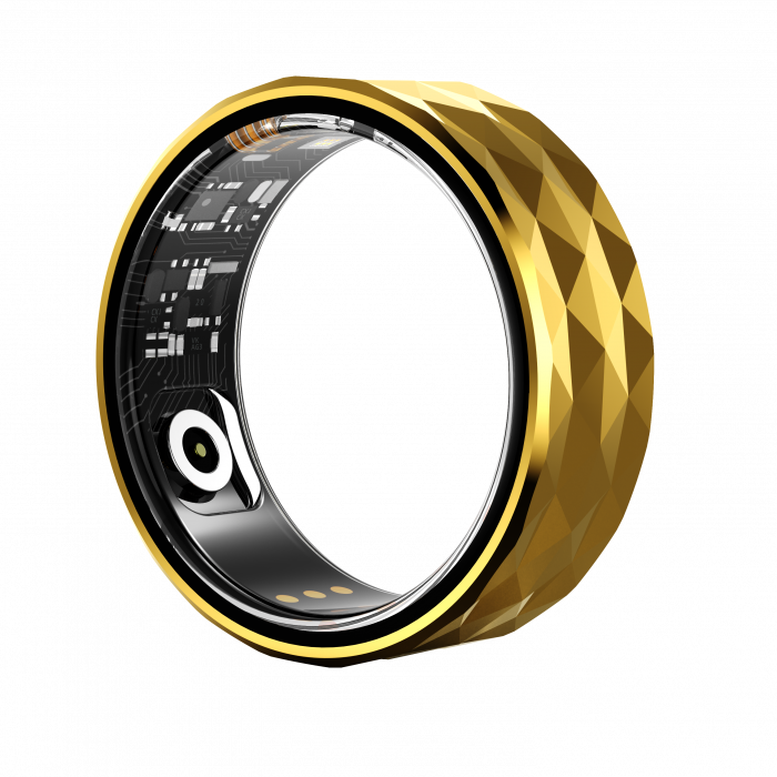 Inel iSEN R12M Smart Ring Gold, HR, SpO2, Monitorizare somn, Contor calorii, Multi Sport, Aplicatie dedicata: LuckRing, 15mAh, IP68