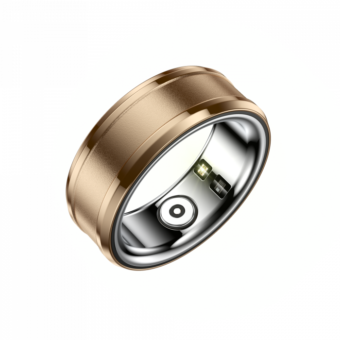 Inel iSEN R3 Smart Ring, HR, SpO2, Temperatura, Monitorizare somn, Multi Sport, Aplicatie dedicata: Nx RING, 18mAh, IP68, Gold