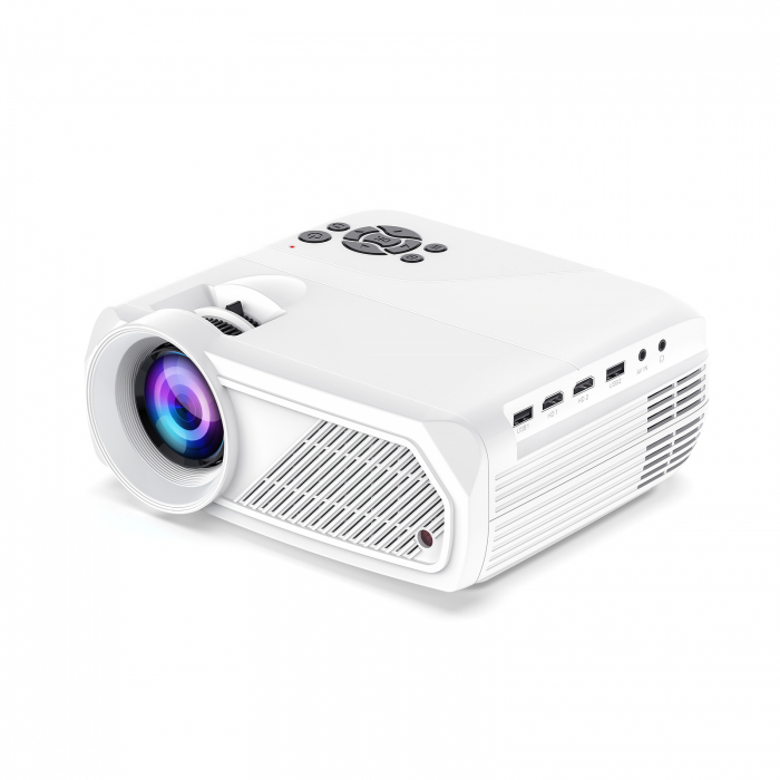 Proiector iSEN H96Max PJ-X6 Alb, FHD, Decodare 4K, Pana la 150  , 280 lumeni, 280 ANSI, Android 11.0, 1GB RAM, 8GB ROM, WiFi6 dual band