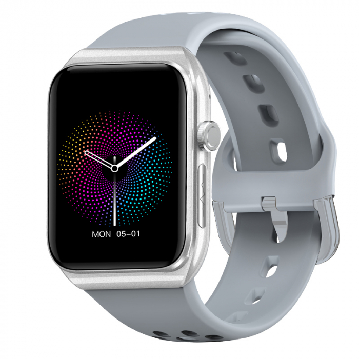 Smartwatch iSEN BK01, Alb, 1.81   HD, Apel Bluetooth, ECG, glucoza din sange, oxigen din sange, tensiune arteriala, puls, temperatura corporala, redare muzica, 270 mAh