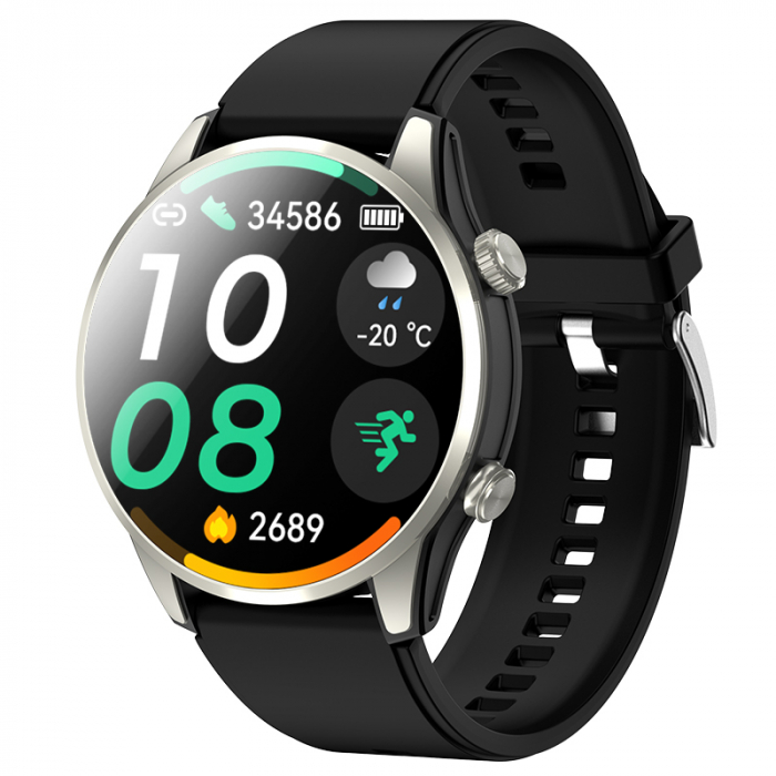 Smartwatch iSEN G1000 Gri, 1.43   AMOLED, Moduri sport, Pozitionare GPS si Beidou, Monitorizare sanatate si somn, Apel Bt, Asistent Vocal, Monitorizare menstruala - Copie