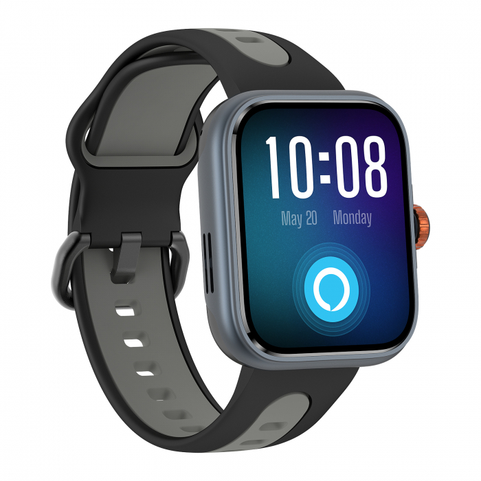 Smartwatch iSEN S216 GPS Negru, 1.78   Amoled, HRV, ECG, Functii Sanatate, Bluetooth Call, Alexa, Compatibil iOS  Android