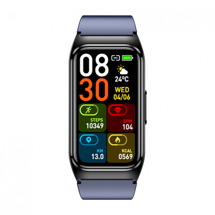 Smartwatch iSEN TK75 Alb, Mov, 1.47   HD, Ritm Cardiac, Oxigen in Sange, Tensiune, Glicemie, Acid Uric, Lipide, Urmarire Somn, Moduri Sport, Apel Bluetooth, Control Muzica, Vreme, 250mAh