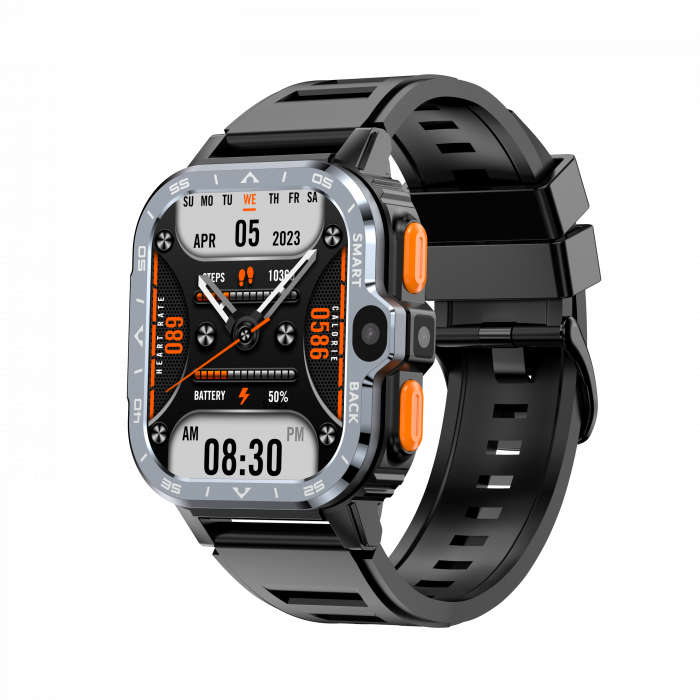 Smartwatch iSEN Watch PGD, Gri, 4G, 2.03   HD, QuadCore, Android 8.1, 4GB RAM + 64GB ROM, HD Dual Camera, NFC, GPS, Alipay, WeChat Pay, 800mAh, nanoSIM