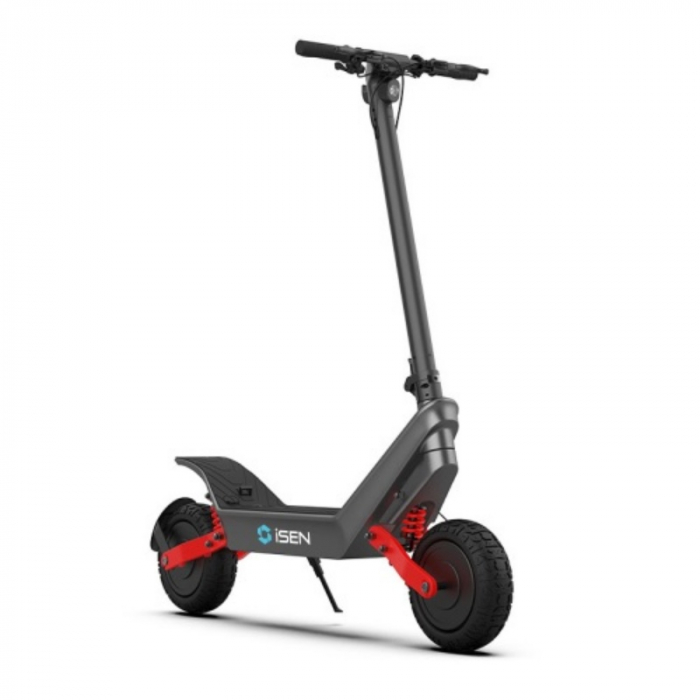 Trotineta electrica pliabila iSEN X10 Gri, Resigilat, 11 inch, 2x 600W, autonomie maxima 100km,  viteza pana la 40km h, baterie detasabila 48V 18.2A - Copie
