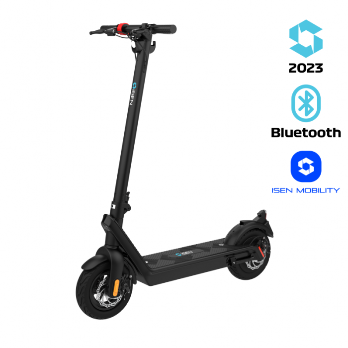 Trotineta electrica pliabila iSEN X9 Pro Max 2023 Negru, Resigilat, BT, 10 inch, 1100W, autonomie maxima 100km,  pana la 40km h, baterie detasabila