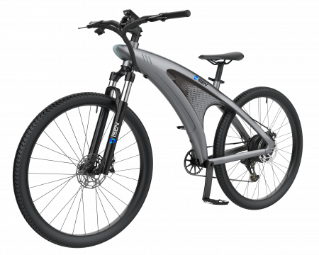 Biciclete electrice - Bicicleta electrica iSEN Q5 Gri, 650W, Roata 27.5", 9 viteze Shimano, Rulare full electric sau asistata, 45km/h, Baterie detasabila, IPX4