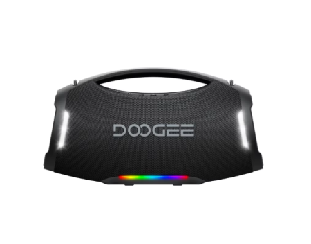 Gadgets - DOOGEE Wild Boom Pro Hordozható Bluetooth Hangszóró, Fekete, 250W Csúcsteljesítmény (220W RMS), Bluetooth 5.3, IP55, RGB Világítás, TWS Stereo, USB, TF Kártya, AUX, 12000mAh, Vállpánt