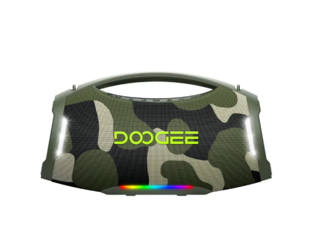 Gadgets - DOOGEE Wild Boom Pro Hordozható Bluetooth Hangszóró, Zöld, 250W Csúcsteljesítmény (220W RMS), Bluetooth 5.3, IP55, RGB Világítás, TWS Stereo, USB, TF Kártya, AUX, 12000mAh, Vállpánt