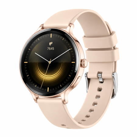 Noutati - Brățară Inteligentă iSEN KM85, Rose Gold, 1.43" AMOLED 466×466, Bluetooth 5.3, Puls, Monitorizare Tensiune, Somn, Moduri Sport, Control Muzică, Notificări, Baterie 200mAh
