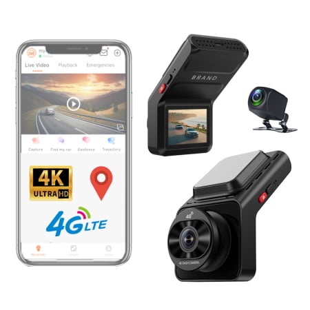 Accesorii Camere Supraveghere - Camera Auto DVR iSEN K26, Negru, 4G LTE, 2" IPS, 4K Ultra HD, Unghi de Vizualizare 140°/130°, Hotspot Wi-Fi, Comunicare Bidirectionala, GPS, ADAS, BSD, G-Sensor, Monitorizare Parcare 24H
