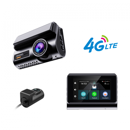 Camere si oglinzi  auto smart - Camera Auto iSEN P85, 4G LTE, 3" IPS, 2K 25fps, WiFi Hotspot, GPS Beidou, Monitorizare la Distanta, G-sensor, Comunicare bidirectionala, Camera fata/spate