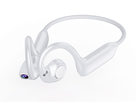 Noutati - Căști Bluetooth AI iSEN E900, Alb, Cameră Sony 8MP, Open-Ear, Bluetooth 5.4, WiFi, 8GB, Traducere AI, Asistent Vocal, Reducere Zgomot Dual MIC, 220mAh