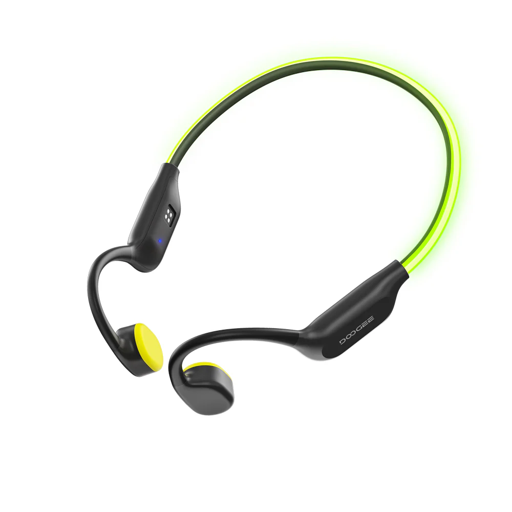 Vezeték nélküli fejhallgató - DOOGEE BoneBeat Swim Ray Fejhallgató, Fekete, Bone Conduction, Bluetooth, IPX8 Vízálló, MP3 Memória, Akár 8 óra Üzemidő