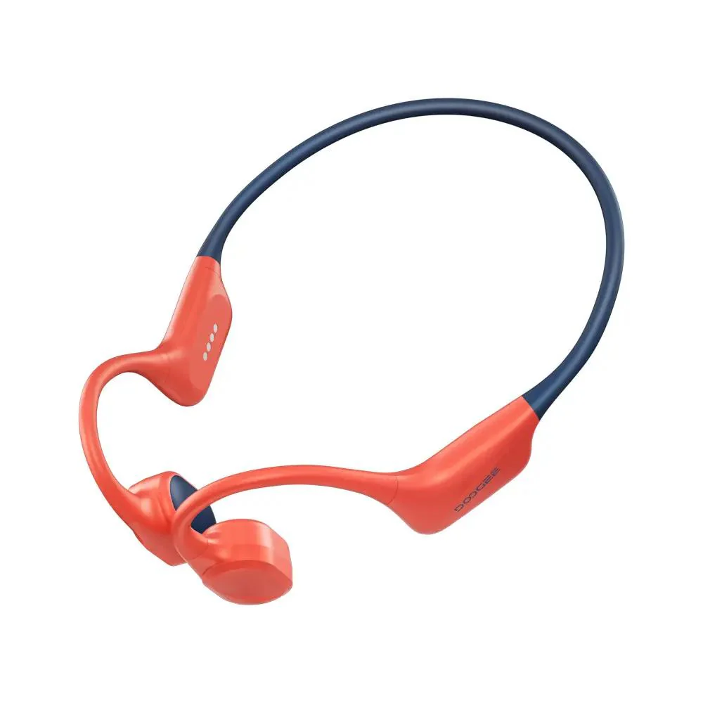 Vezeték nélküli fejhallgató - DOOGEE BoneBeat Swim Fejhallgató, Piros, Open-Ear, Csontvezetéses, IP68, Bluetooth 5.4 + MP3, 7h Üzemidő, Úszás