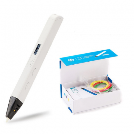 Gadgets - Creion 3D iSEN D14 3D Pen Alb, Display OLED, PLA/ABS, 3 filamente