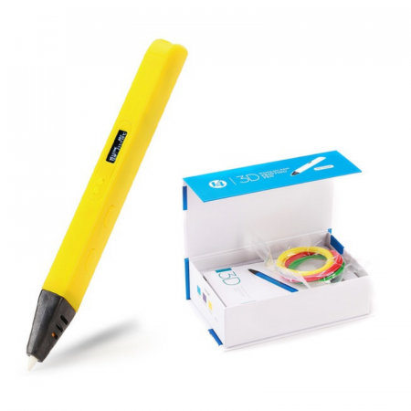 Gadgets - Creion 3D iSEN D14 3D Pen Galben, Display OLED, PLA/ABS, 3 filamente