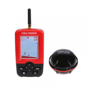 Gadgets - Fish Finder iSEN XJ01, Detector portabil si inteligent de pești, Ecran LCD, Senzor Sonar Wireless 100m, Sunet Ecou Sonar