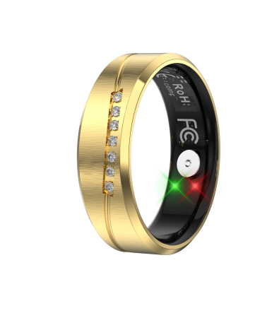 iSEN - Inel Inteligent iSEN HR05, Auriu, Bluetooth 5.4, Puls, SpO2, HRV, Temperatură, Monitorizare Stres și Somn, Moduri Sport, IP68, LuckRing
