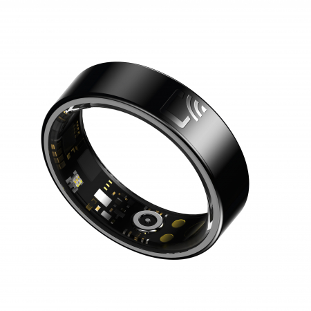 Gadgets - Inel inteligent iSEN R20 Negru, NFC, Monitorizare sanatate, somn si calorii, Functie adaugare persoane si monitorizare de la distanta, Contor pași si distanta, Moduri sport, 15mAh + Statie incarcare
