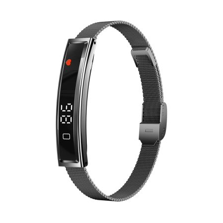 Bratari Fitness - Bratara Inteligenta iSEN B3, Negru, Otel inoxidabil, 18mAh, Monitorizare Ritm Cardiac & Oxigen din Sange, Urmarire Somn & Activitate, Sanatate Feminina, Asistent AI, Incarcare Magnetica