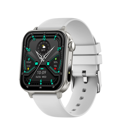 Noutati - iSEN V96 Smartwatch, Alb, 1.83" HD, Ritm Cardiac, Tensiune Arteriala, Oxigen in Sange (SpO2), Functie Apel, 280 mAh, IP67, Curea Silicon, Aplicatia DaFit, Control Muzica, Vreme, Android 5.2 / iOS 9