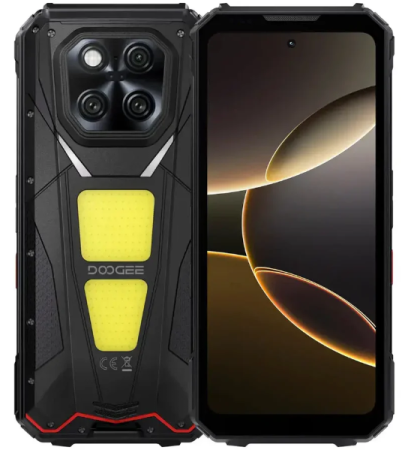 Seria V - Telefon Mobil Doogee V Max Play, Negru, Proiector Video, 5G, 6.78'' FHD+ 120Hz, 36GB RAM (16GB + 20GB extensibili), 512GB ROM, Android 15, 200MP + 20MP Night Vision, 20500mAh, 45W, Dual SIM