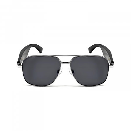 Noutati - Ochelari Smart iSEN GY100, Lentile Negre Polarizate, Traducere AI in Timp Real, Microfon, Difuzoare, Bluetooth, Muzica, Apeluri, Asistenta Vocala, Control Camera la Distant, Incarcare Magnetica
