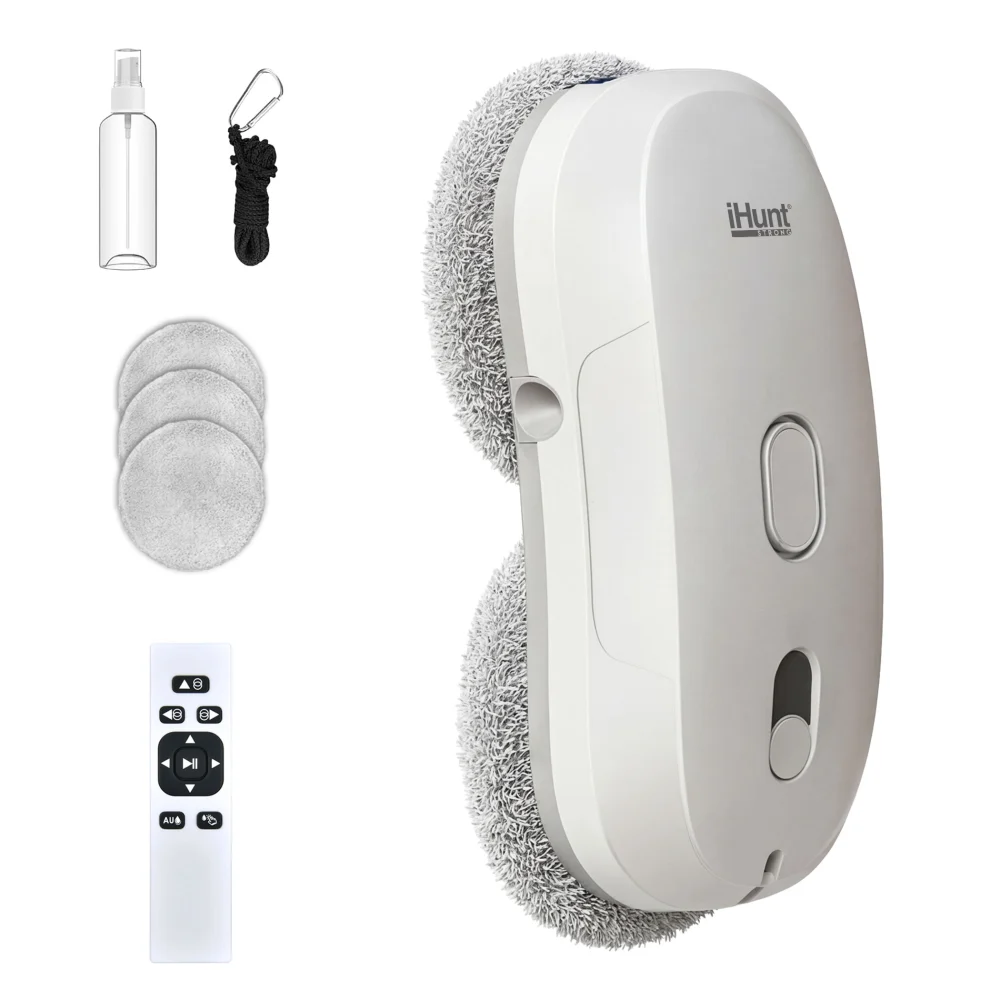 Robotporszívók - Robot curatare geamuri cu pulverizator apa iHunt Smart Window Robot 3 Ultra, 2800Pa, Planificare traseu, Protectie UPS, Telecomanda, 500 mAh