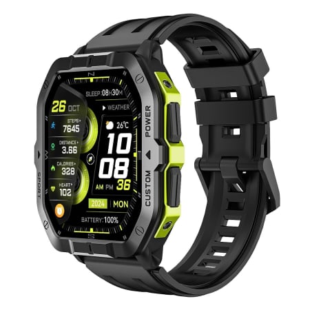 iSEN - Smartwatch iSEN C32 Pro GPS, Verde, 2.02" HD, Multi-GNSS, Apeluri Bluetooth 5.3, Puls, Somn, 60+ Moduri Sport, Senzor 6 Axe, WhatsApp Quick Reply, 2 ATM, 480mAh