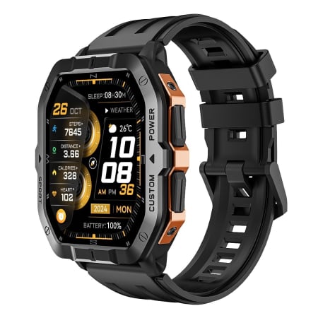 iSEN - Smartwatch iSEN C32 Pro GPS, Portocaliu, 2.02" HD, Multi-GNSS, Apeluri Bluetooth 5.3, Puls, Somn, 60+ Moduri Sport, Senzor 6 Axe, WhatsApp Quick Reply, 2 ATM, 480mAh