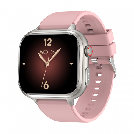 Noutati - Smartwatch iSEN TK17 Roz, Silicon, 1.91" HD, ECG, Ritm Cardiac, Oxigen in Sange, Glicemie, Tensiune Arteriala, Acid Uric, BMI, Monitorizare Somn, Moduri Sport, Apeluri, Control Muzica, Vreme, 380mAh
