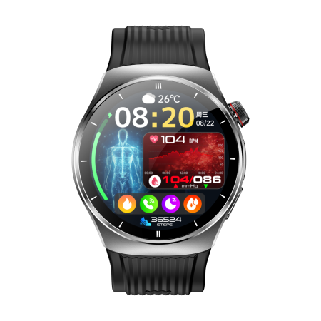 Noutati - Smartwatch iSEN TK68, Negru, 1.43" AMOLED 466×466, Tensiune cu Pompă de Aer, ECG, SpO2 la Deget, Apeluri Bluetooth, SOS, NFC, IP66, Baterie 530mAh