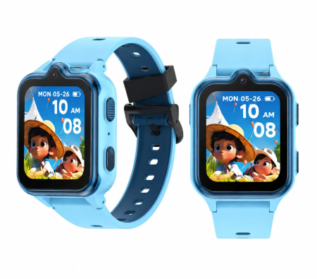 Sport karkötők és órák - DOOGEE Anyscene S3 Gyerek Okosóra, Kék, 4G LTE, Videóhívás, GPS + WiFi + LBS, 1.72" LCD, 2GB RAM, 16GB Tárhely, Két Kamera 2MP + 5MP, IP68, 900mAh, Nano SIM